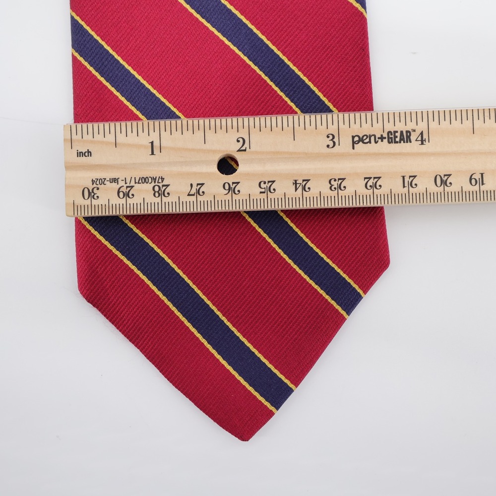 Brooks Brothers Basics Tie Striped Necktie Red One Size Mens OS - Picture 4 of 5